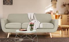 Danube Skandinavisches 3-Sitzer Sofa mit Stoffbezug Beige