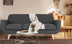 Sofa estilo escandinavo Danubio 3 plazas tela gris oscuro