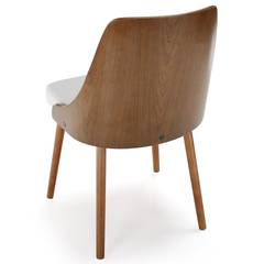 Set van 8 Lalix Scandinavische stoelen in hazelnoot en wit hout
