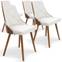 Lot de 4 chaises scandinaves Lalix Bois Noisette et Blanc