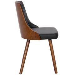 Set aus 6 skandinavischen Stühlen Lalix Holz Haselnuss und Schwarz