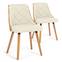 Lalix Set mit 2 skandinavischen Stühlen Helle Eiche & Stoffbezug Beige