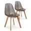 Set van 2 Scandinavische stoelen Larry Plexi Gerookt