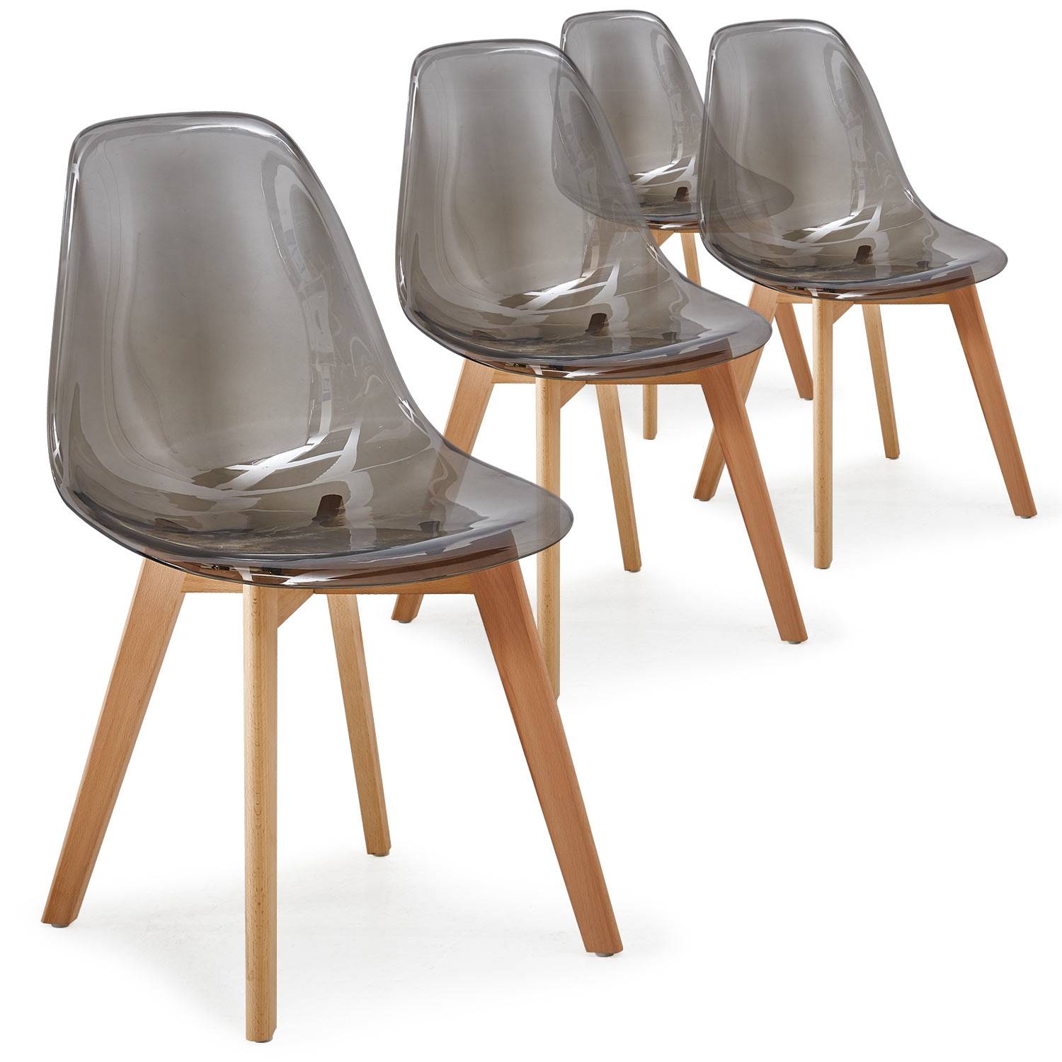 Eekhoorn meditatie stof in de ogen gooien Set van 4 Scandinavische Larry gerookte plexi stoelen