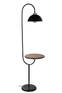 Lámpara de pie con estante Amaud H165cm Metal negro y madera natural