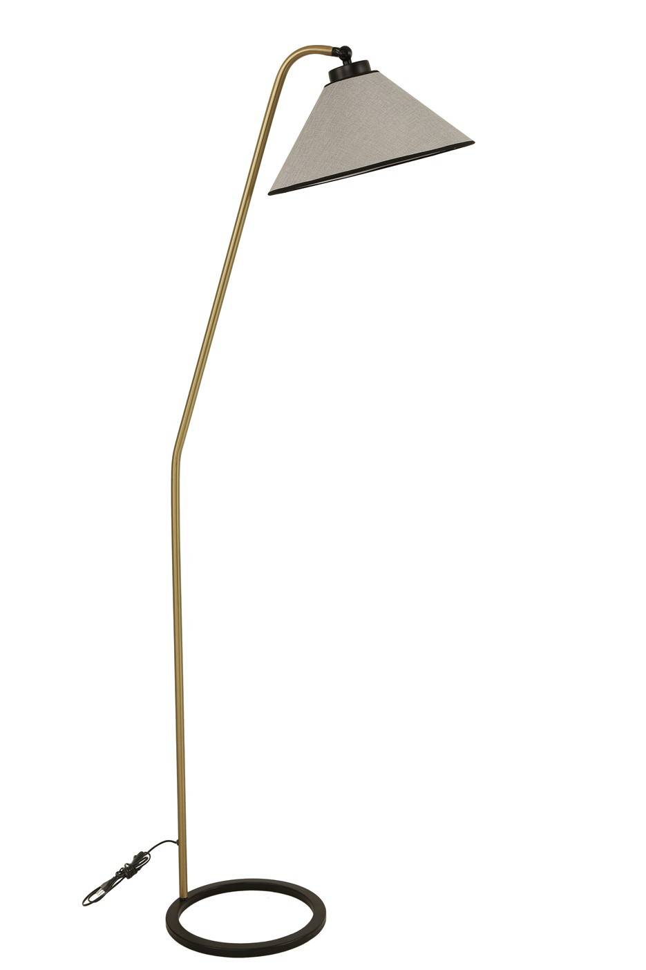Kojex afgeknotte kegelvormige vloerlamp H155cm Grijs en goudkleurig metaal