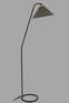 Staande lamp met ronde afgeknotte kegelvormige reflector en ronde voet Lectio H155 cm Metaal Zwart Antraciet