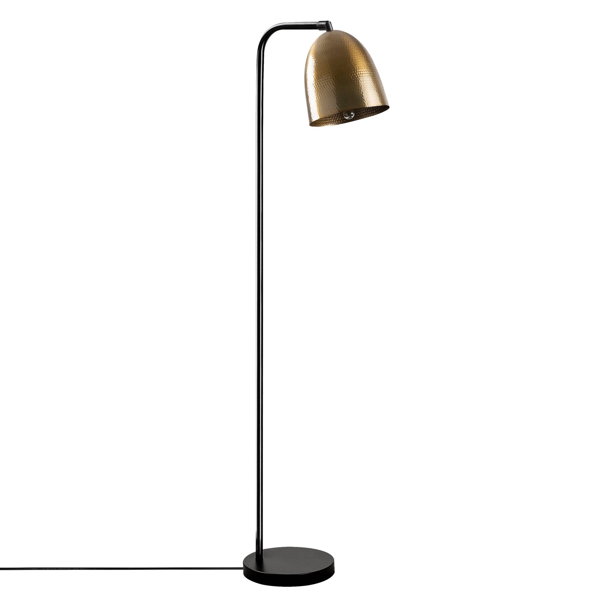 Lámpara de pie Lectio campana reflector H120 cm Metal Negro Oro Antiguo