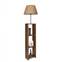 Lámpara de pie de 3 estantes Accensola Tela marrón y madera marrón
