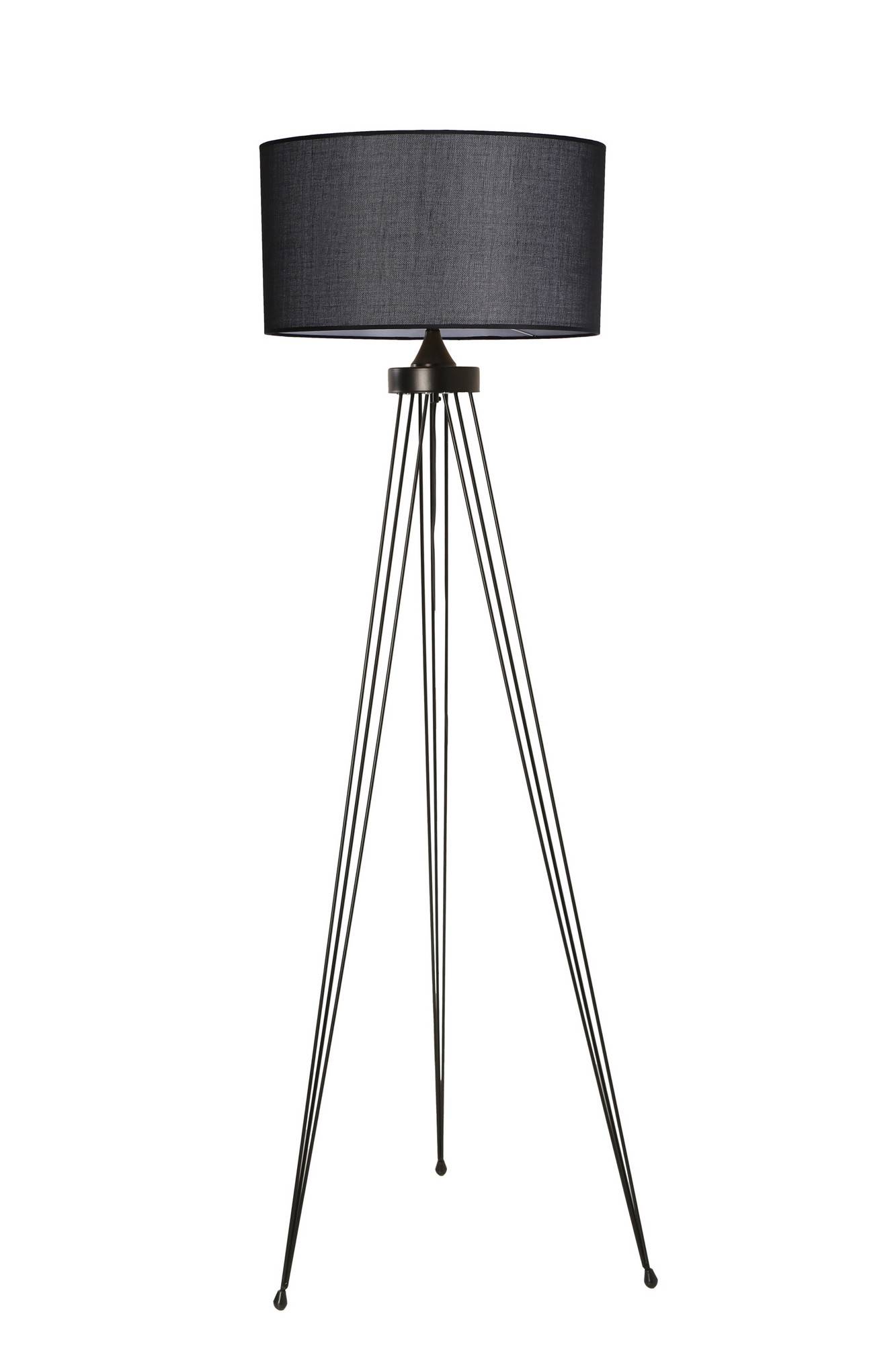 Couperin Lámpara de pie H155cm Metal y tela negra