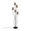 Lampadaire design 5 lampes Roselin H160cm Métal Noir et Tissu Beige