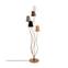 Lampadaire design 5 lampes Roselin H160cm Métal Or et Tissu Blanc, Marron, Beige, Gris et Noir