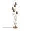 Lampadaire design 5 lampes Roselin H160cm Métal Or et Tissu Beige