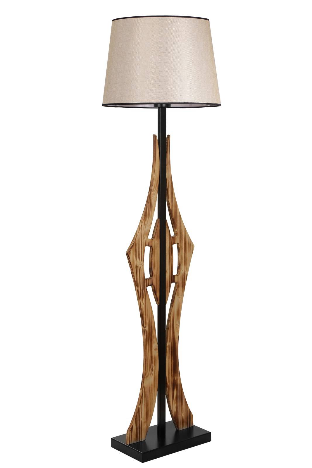 Lampadaire design 5 lampes Roselin H160cm Métal Noir et Tissu Blanc,  Marron, Beige, Gris et Noir