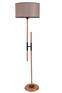 Zorax H-vormige vloerlamp H165cm Roze stof en metaal Zwart en roze goud