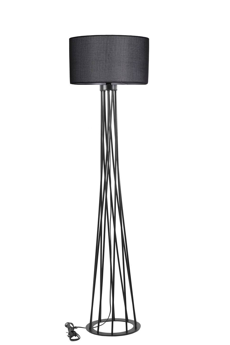 Tympanum Vloerlamp 175cm Stof en Metaal Zwart