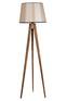 Lámpara trípode Lunctaro H160cm Madera oscura y tela beige