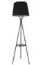 Bedlamp driepoot ronde plank afgeknotte kegelvormige lampenkap Treis H165 cm Metaal Stof Zwart 