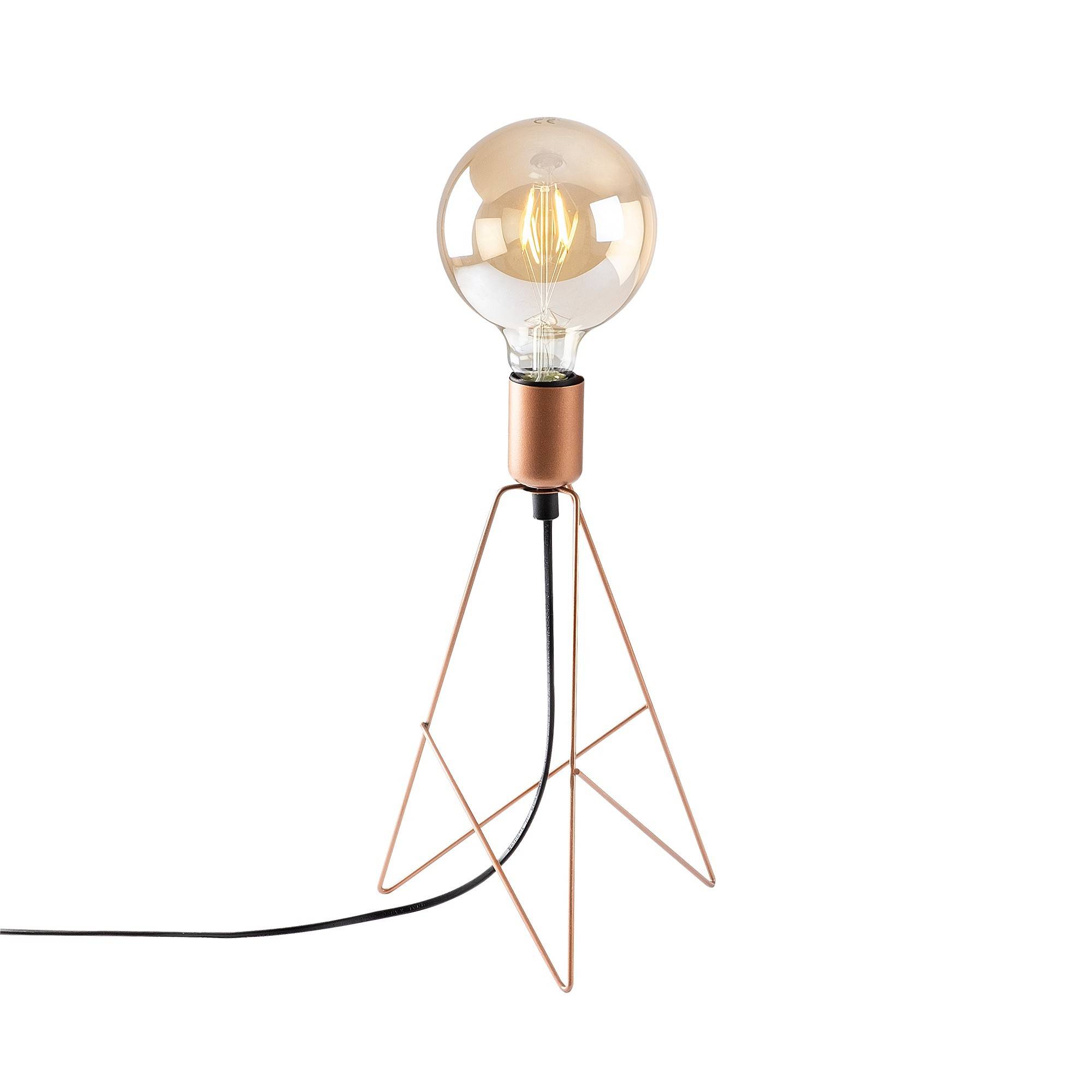 Lámpara de mesa 1 globo Pylon H35 cm Metal de cobre