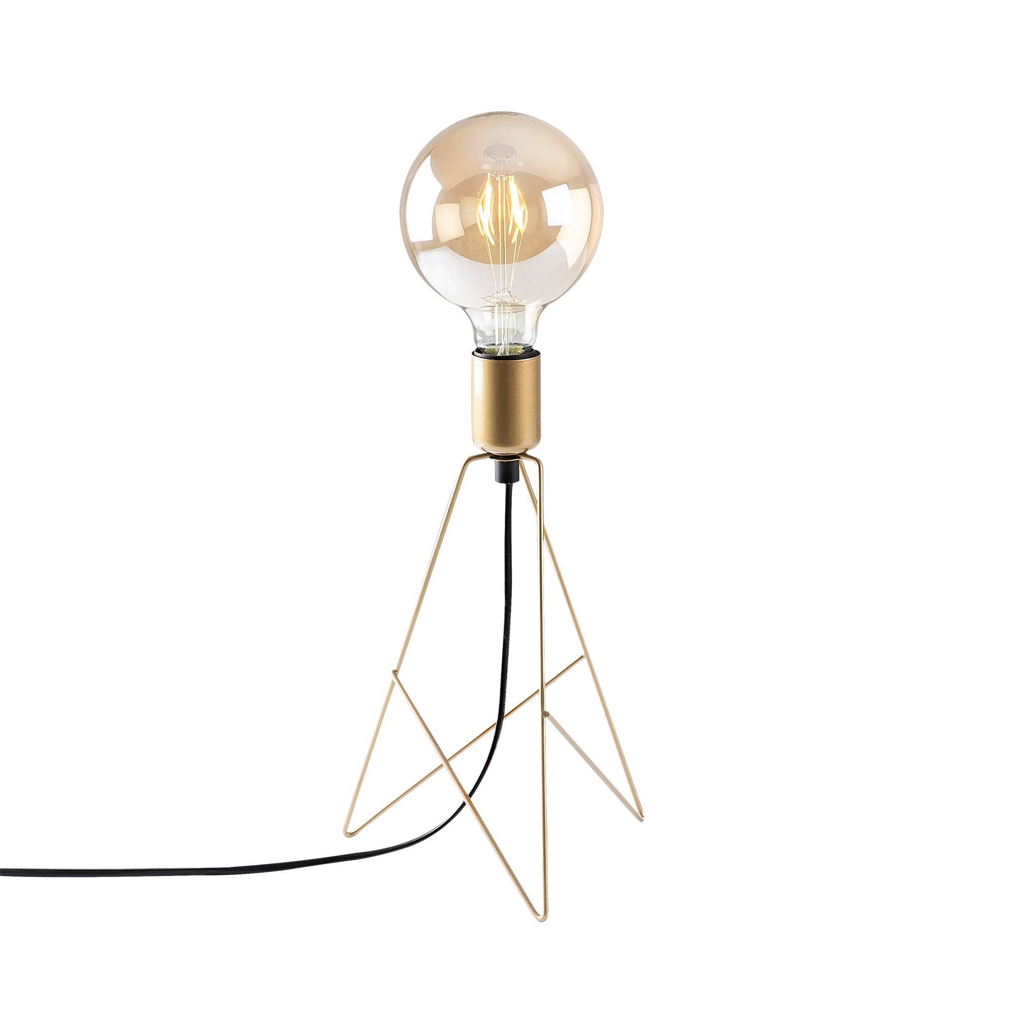 Lámpara de mesa 1 globo Pylon H35 cm Metal dorado