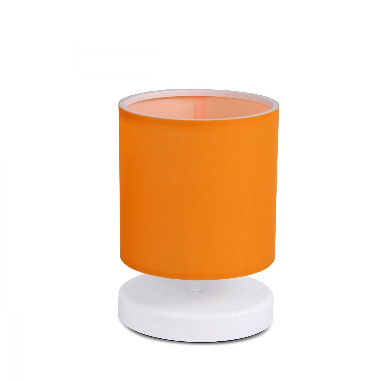 Lampe à poser Arkas H22cm Pied Blanc et Tissu Orange