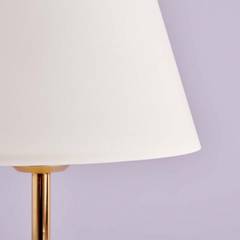 Tafellamp Camaen H37cm Witte stof en goudkleurig metaal