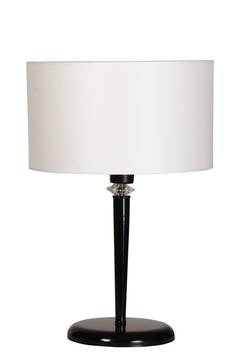 Klassieke tafellamp met uitlopende voet Tympanum H55 cm Metaal Stof Zwart Wit