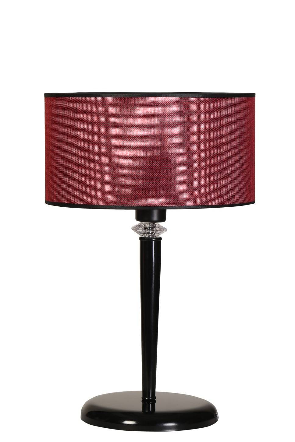 Klassieke tafellamp met uitlopende voet Tympanum H55 cm Metaal Stof Zwart Bordeaux