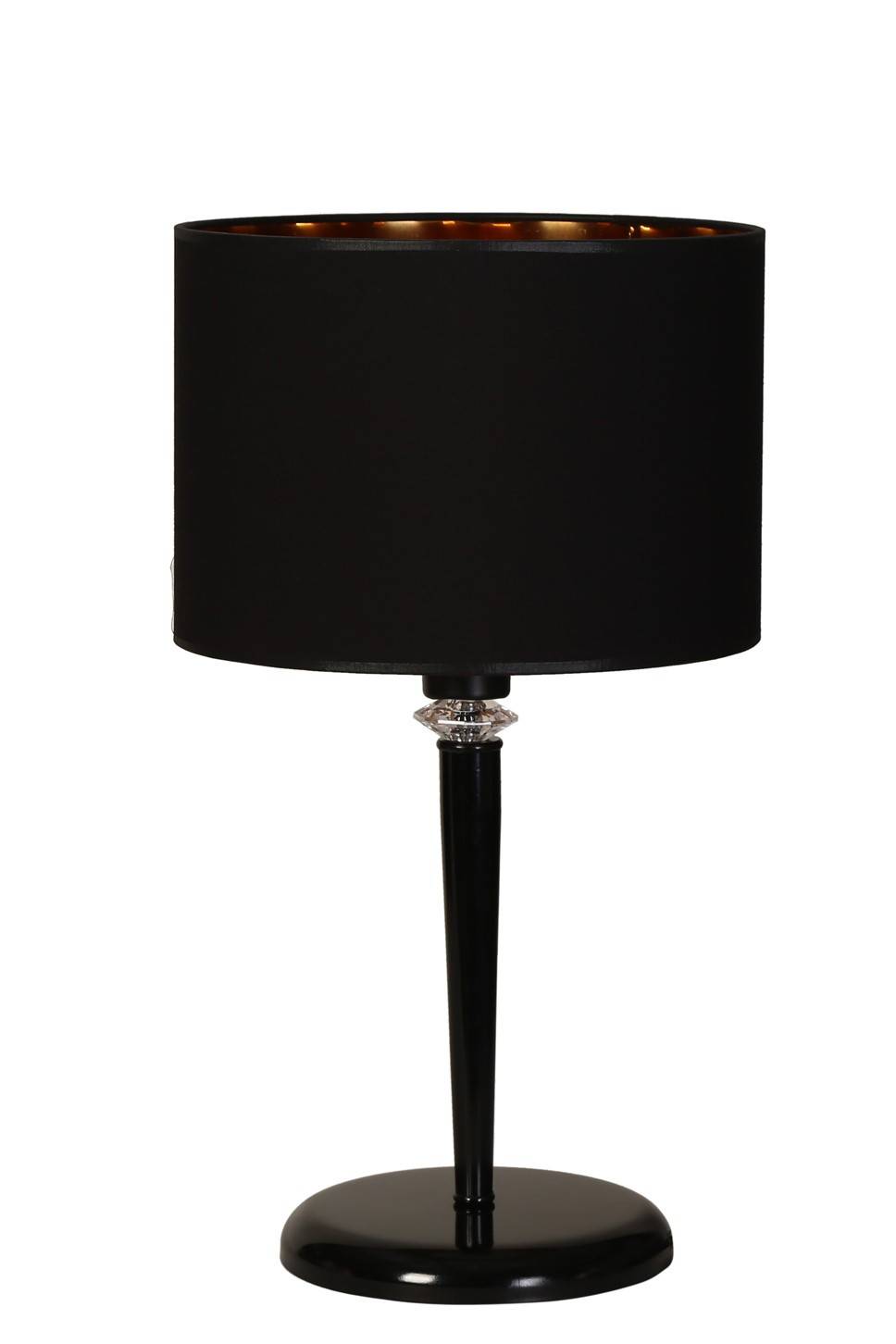 Klassieke tafellamp met uitlopende voet Tympanum H55 cm Metaal Stof Zwart
