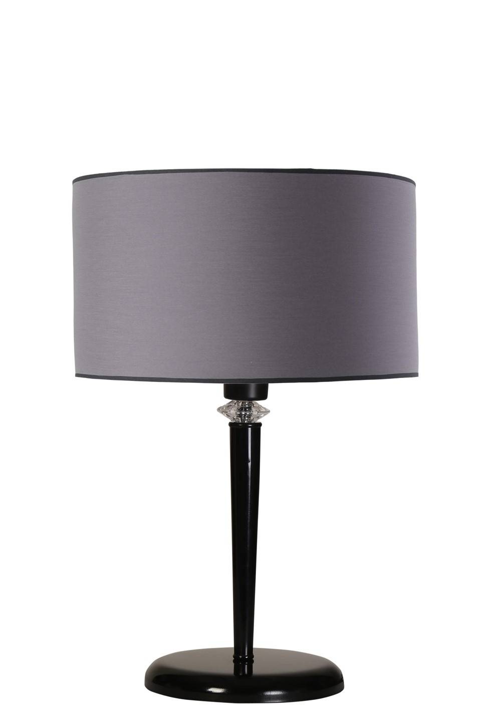Klassieke tafellamp met uitlopende voet Tympanum H55 cm Metaal Stof Zwart Grijs