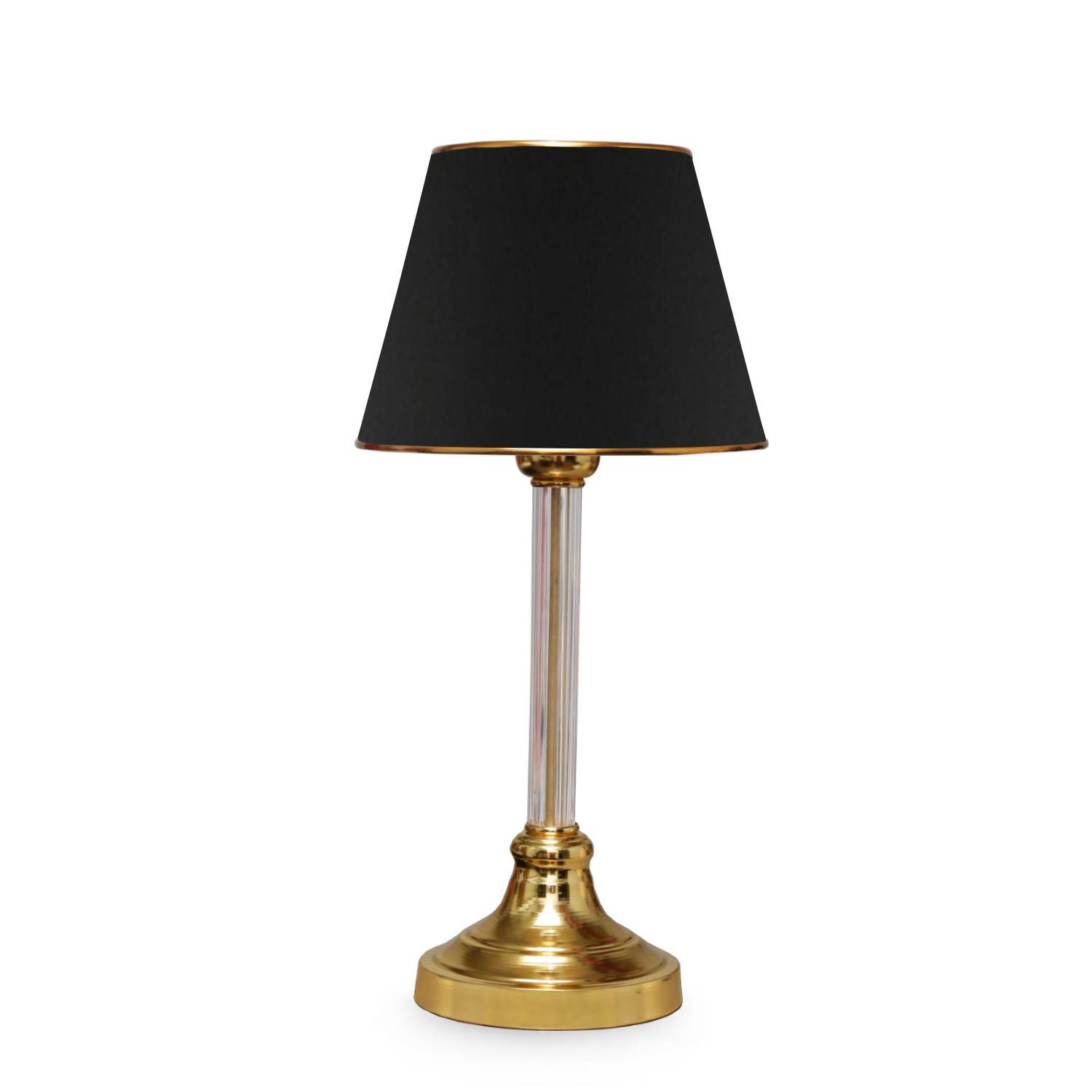 Lampada da tavolo Rebeca H45cm Metallo dorato e tessuto nero