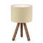 Lámpara de mesa escandinava de madera Zelroy y pantalla beige