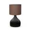 Tafellamp Uestra 18,5cm Zwart Metaal en Bruin Stof