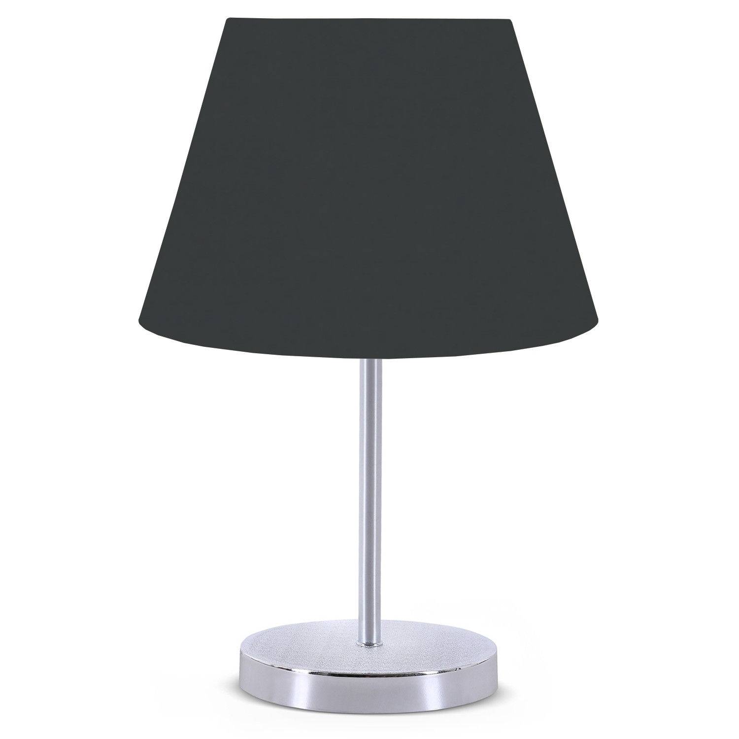 Lámpara de mesa Accensa Pantalla de PVC Antracita Metal Plata