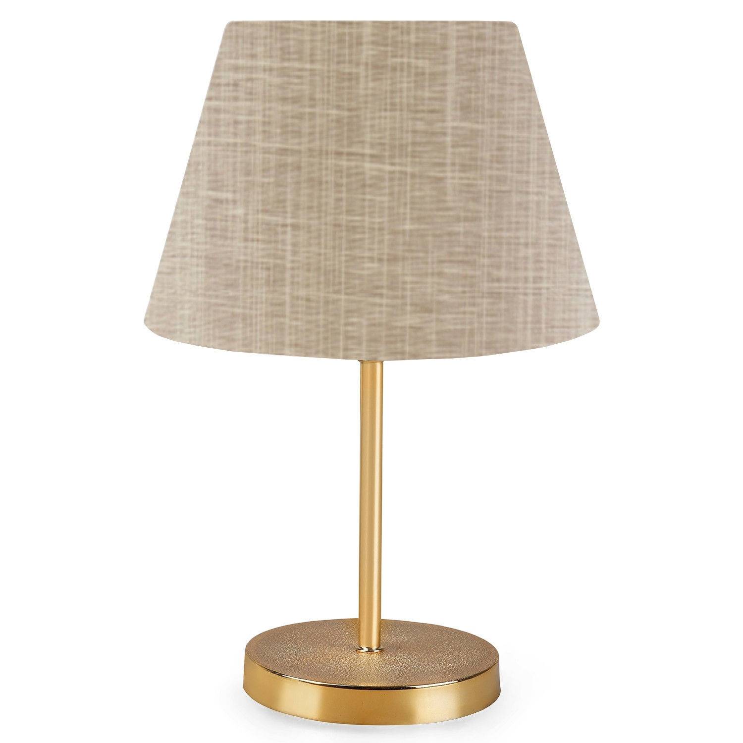 Lámpara de mesa Accensa Pantalla de PVC Beige Metal Oro