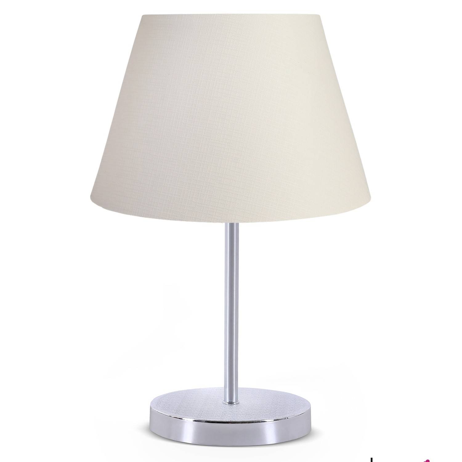 Lámpara de mesa Accensa Metal plateado y blanco crema