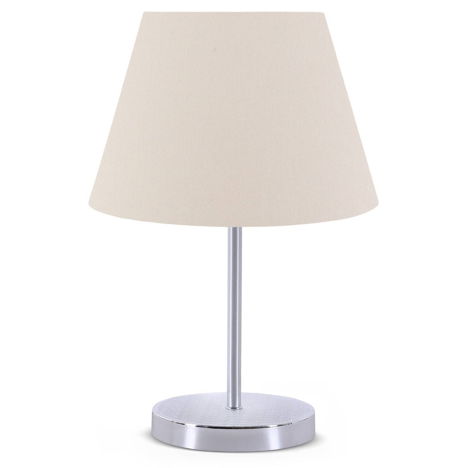 Lámpara de mesa Accensa Pantalla de PVC Blanco Cerusa Metal Plata
