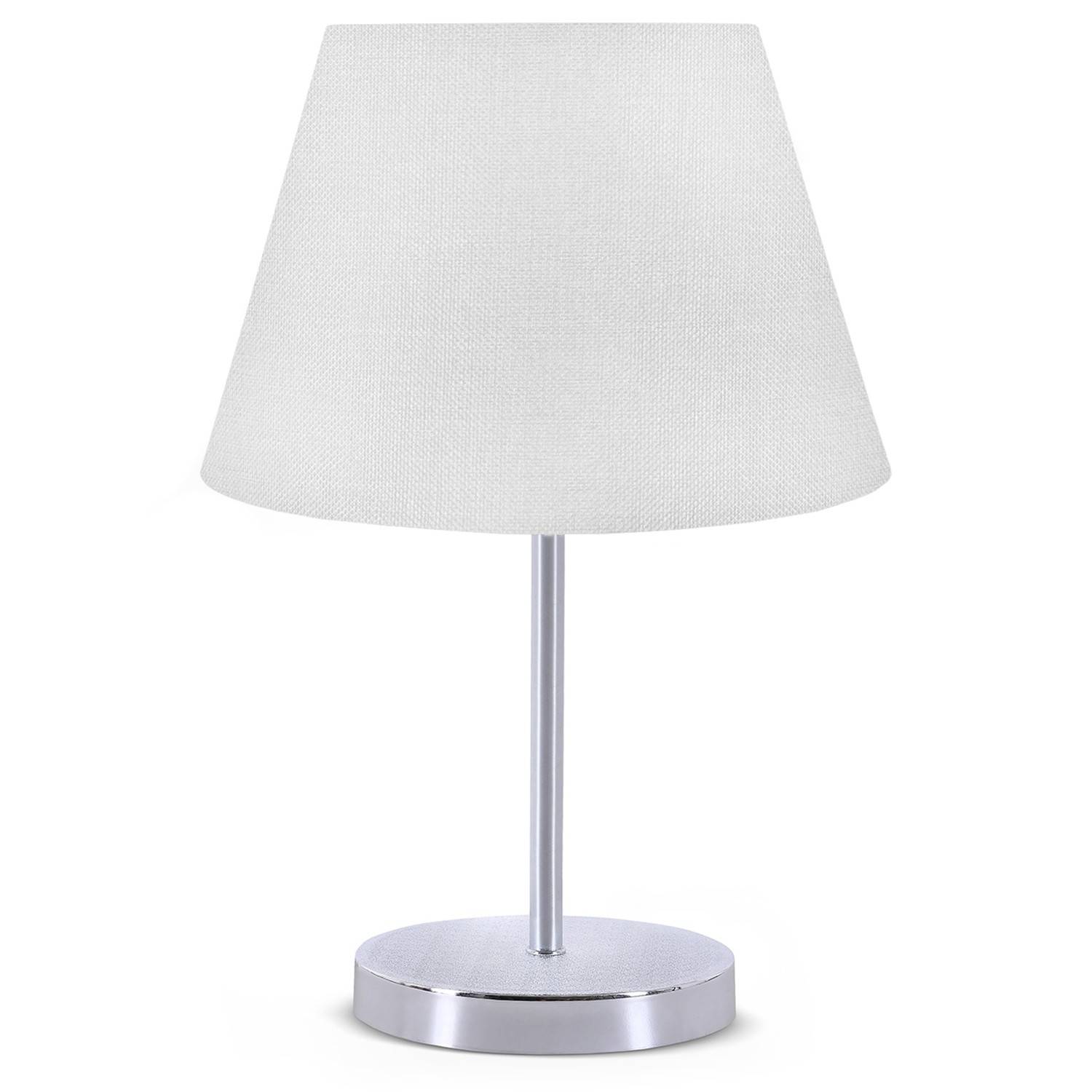 Lámpara de mesa Accensa Pantalla de PVC Gris Peltre Metal Plata