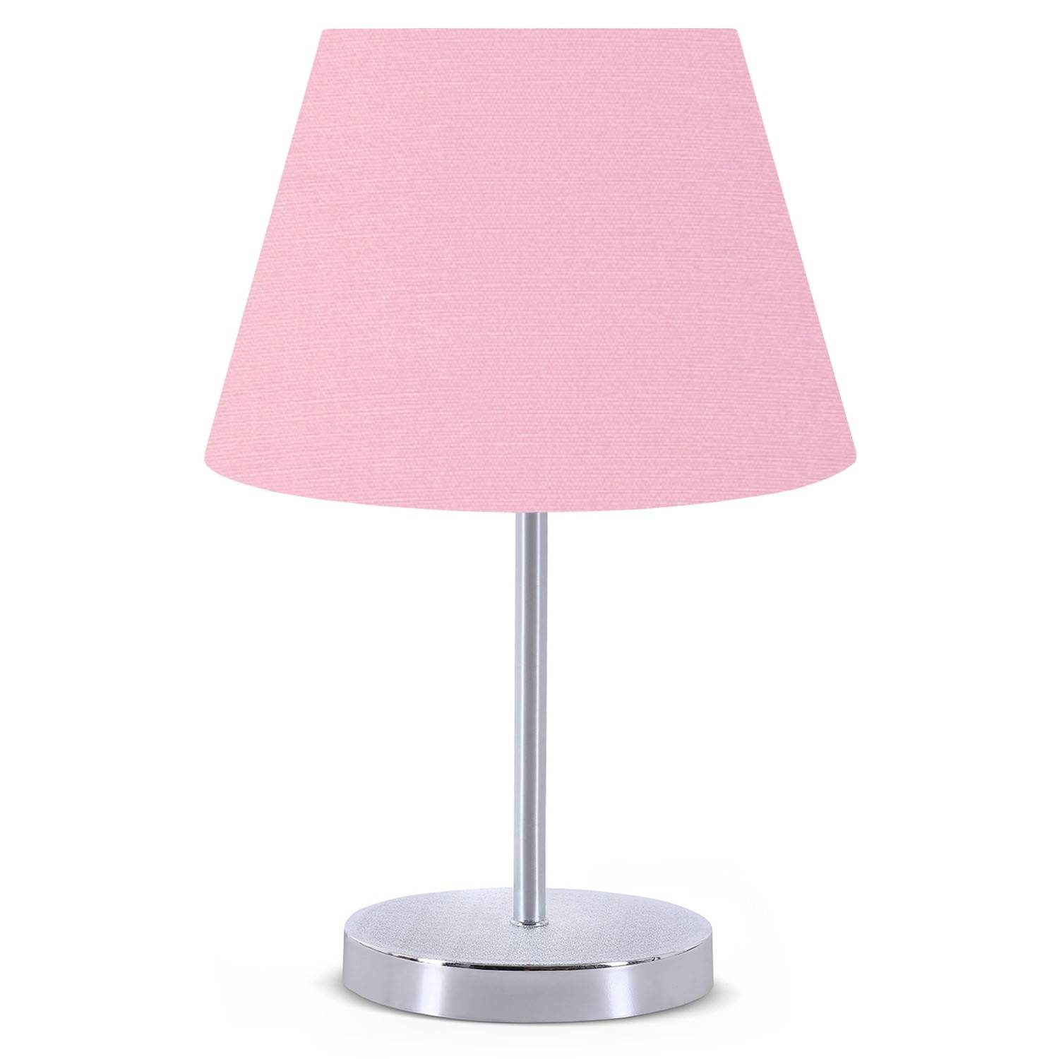 Lámpara de mesa Accensa Pantalla de PVC Rosa Metal Plata