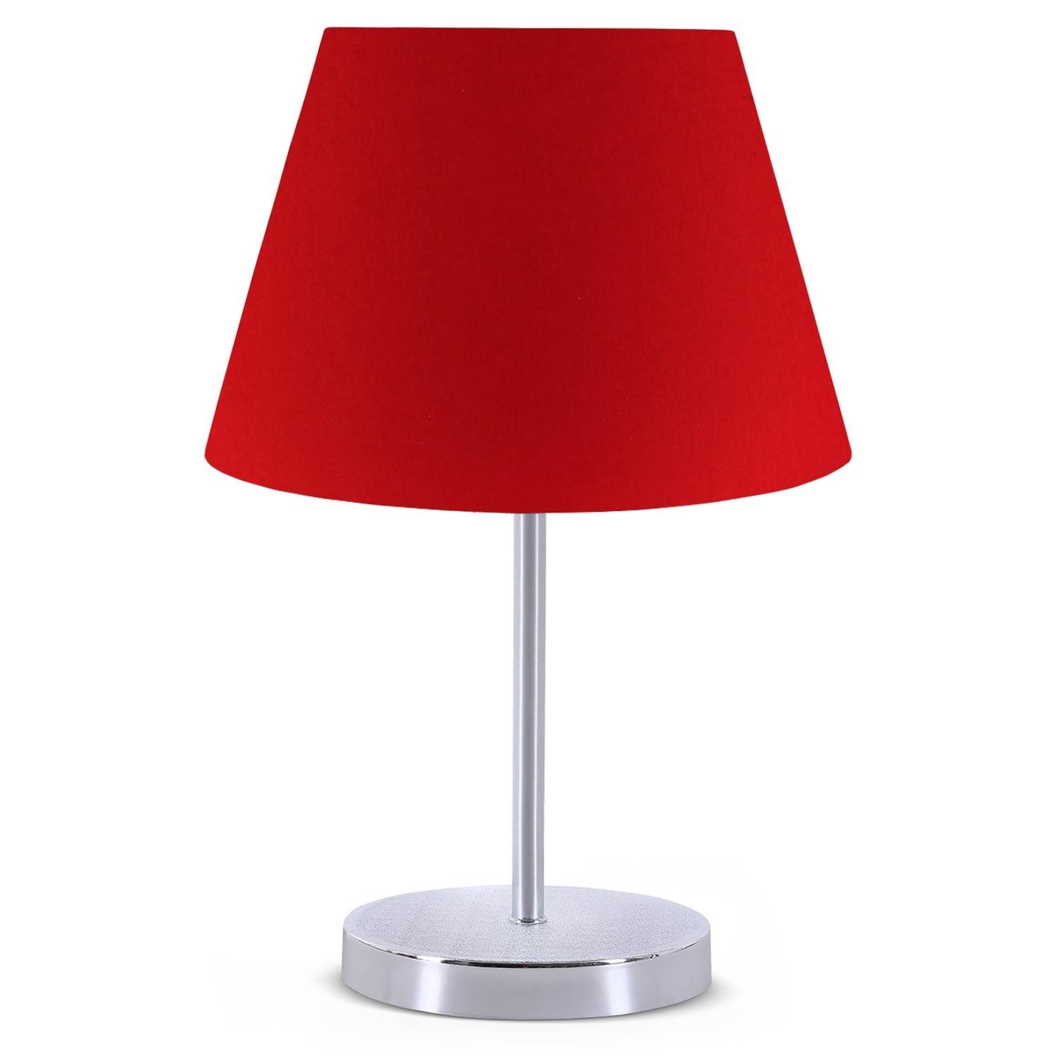 Lámpara de mesa Accensa Pantalla de PVC Rojo Metal Plata
