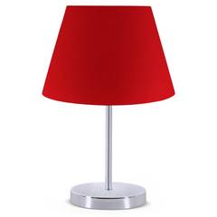 Lampe de table Accensa abat-jour PVC Rouge Métal Argenté