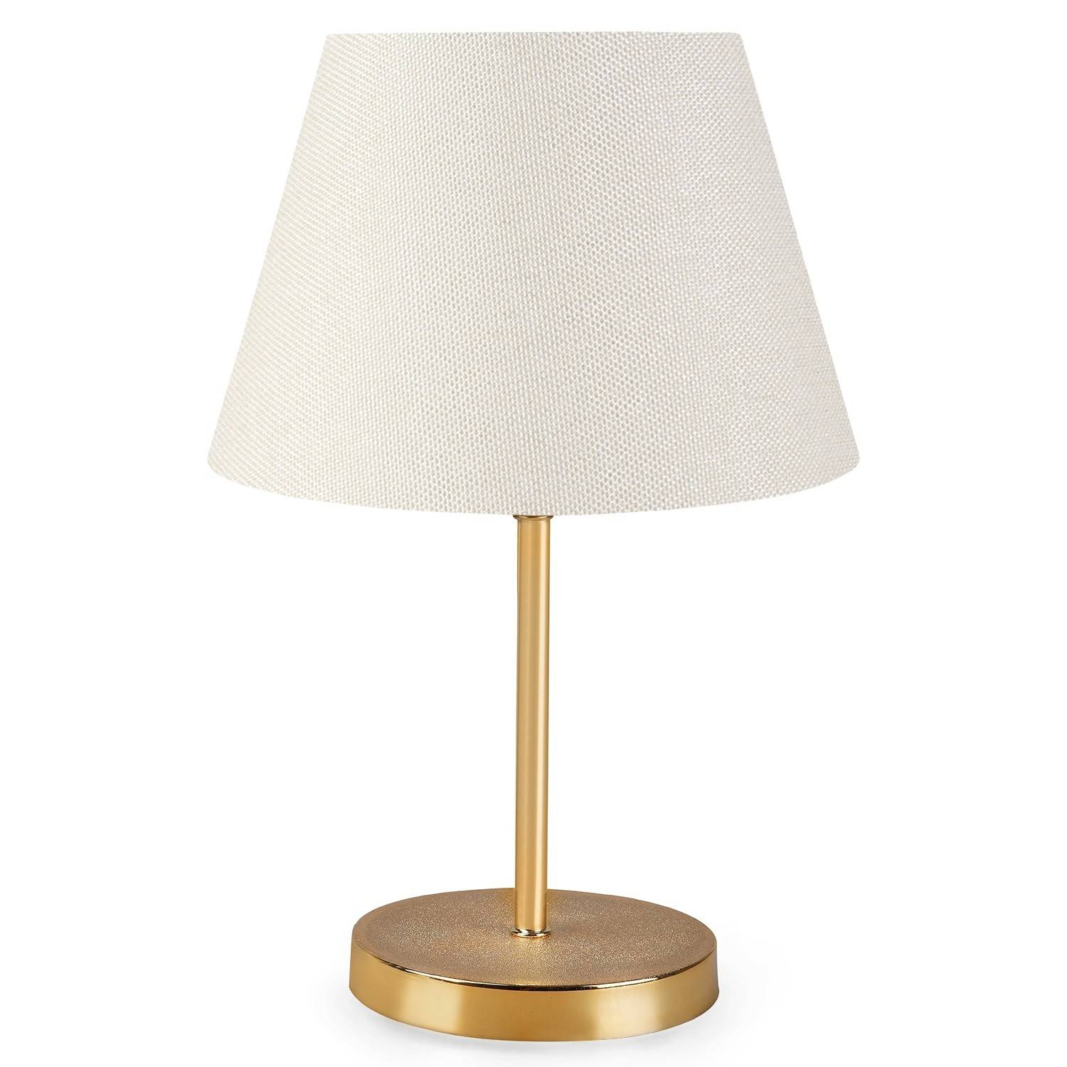 Lámpara de mesa Accensa Metal Oro y Blanco Efecto malla marfil
