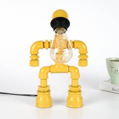 Lámpara de mesa cabeza inclinada Plumbarius 30 x 20 x 7 cm Tubo de hierro fundido amarillo