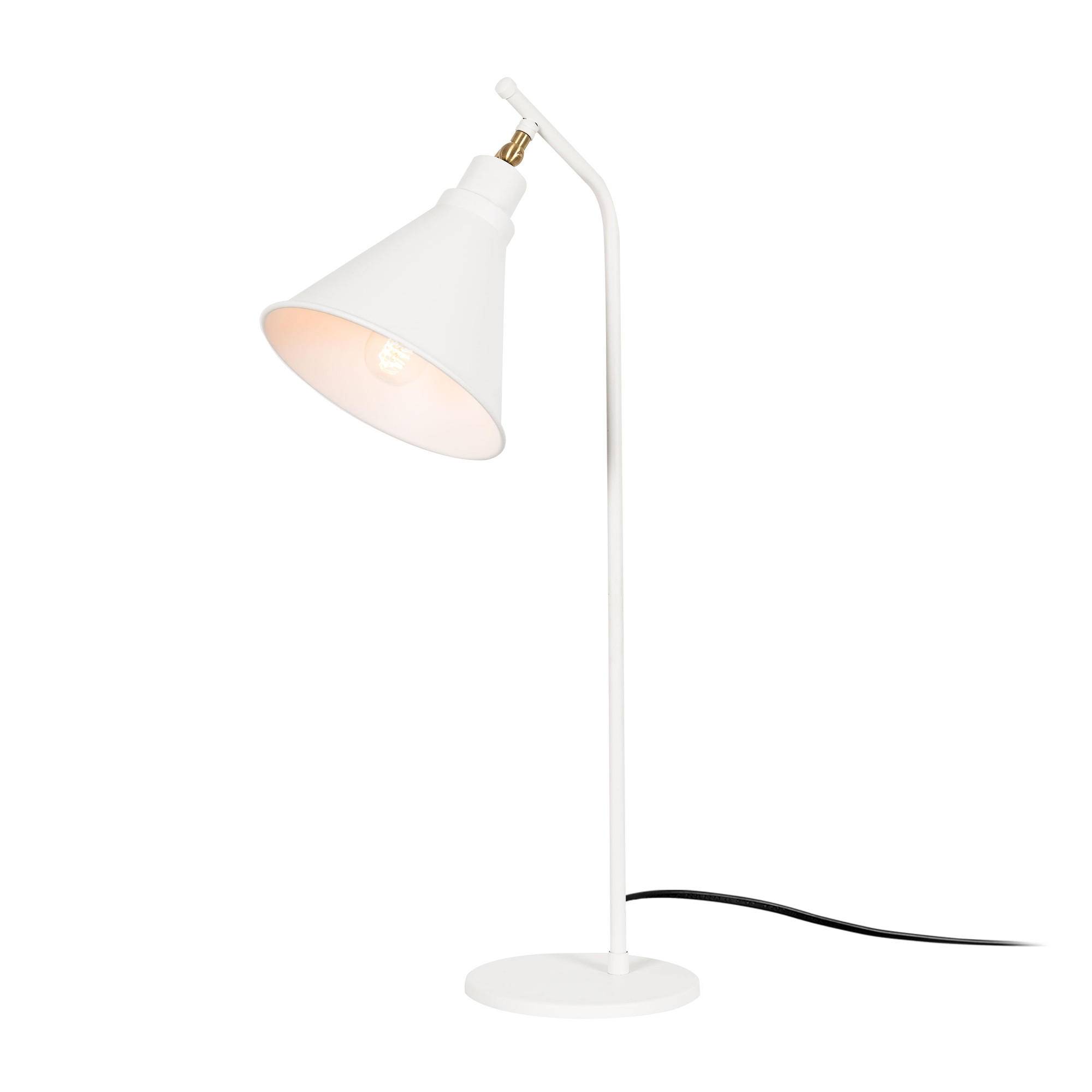 Lámpara de mesa clásica Krasiva Cone Metal White