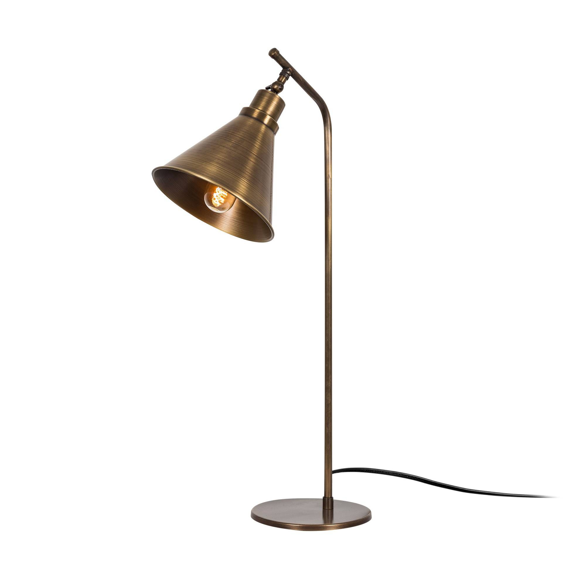Lámpara de mesa clásica Krasiva Cone Metal Antique Gold