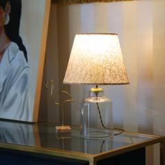 Columpna Lámpara de mesa de plástico y PVC Oro