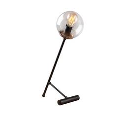 Lampe de table contrepoids maillet Bulla 51cm Métal Noir et Verre Transparent