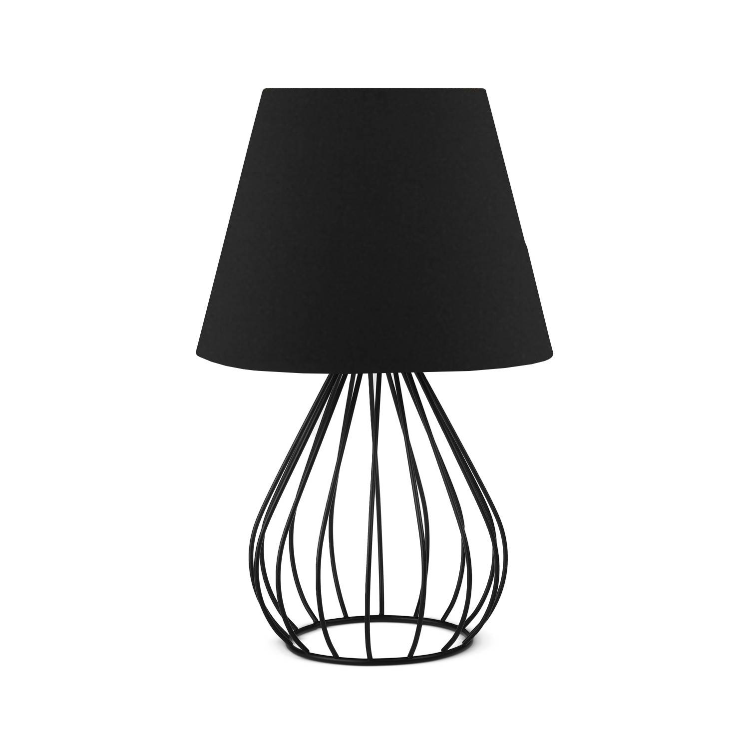 Amilda design tafellamp met koord H36cm Metaal en stof Zwart
