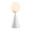 Lampe de table pion Solitum H43cm Métal Blanc et Verre Opale