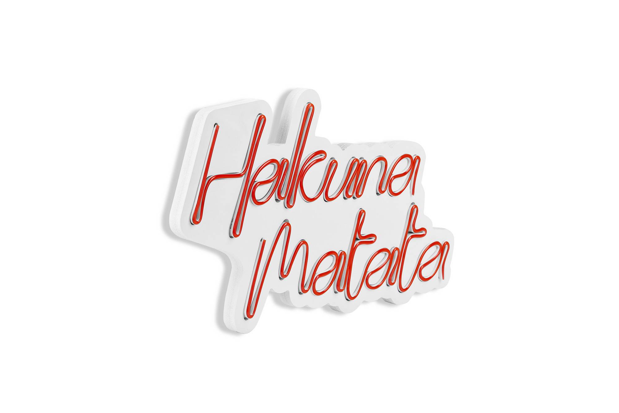 Schriftzug Lucendi L47xH29cm "Hajuna Matata" Neonrot